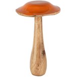 Dekoratief | Paddenstoel, oranje/naturel, hout/email, 17x17x30cm | A258233 Dekoratief | Paddenstoel, oranje/naturel, hout/email, 17x17x30cm | A258233