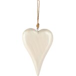 Dekoratief | Hanger hart, wit, hout/email, 12x20x3cm | A258235 Dekoratief | Hanger hart, wit, hout/email, 12x20x3cm | A258235