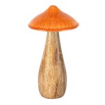 Dekoratief | Paddenstoel, oranje/naturel, hout/metaal, 8x8x16cm | A258239 Dekoratief | Paddenstoel, oranje/naturel, hout/metaal, 8x8x16cm | A258239