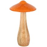Dekoratief | Paddenstoel, oranje/naturel, hout/metaal, 11x11x20cm | A258240 Dekoratief | Paddenstoel, oranje/naturel, hout/metaal, 11x11x20cm | A258240