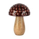 Dekoratief | Paddenstoel 'Bubbly', bruin/naturel, metaal/hout, 8x8x12cm | A258241 Dekoratief | Paddenstoel 'Bubbly', bruin/naturel, metaal/hout, 8x8x12cm | A258241