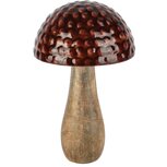 Dekoratief | Paddenstoel 'Bubbly', bruin/naturel, metaal/hout, 12x12x19cm | A258242 Dekoratief | Paddenstoel 'Bubbly', bruin/naturel, metaal/hout, 12x12x19cm | A258242