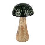 Dekoratief | Paddenstoel 'Carved', groen/naturel, metaal/hout, 8x8x15cm | A258243 Dekoratief | Paddenstoel 'Carved', groen/naturel, metaal/hout, 8x8x15cm | A258243
