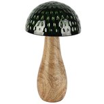 Dekoratief | Paddenstoel 'Carved', groen/naturel, metaal/hout, 12x12x23cm | A258244 Dekoratief | Paddenstoel 'Carved', groen/naturel, metaal/hout, 12x12x23cm | A258244