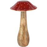 Dekoratief | Paddenstoel m/stippen, rood/naturel, hout, 12x12x22cm | A258245 Dekoratief | Paddenstoel m/stippen, rood/naturel, hout, 12x12x22cm | A258245