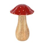 Dekoratief | Paddenstoel m/stippen, rood/naturel, hout, 8x8x12cm | A258246 Dekoratief | Paddenstoel m/stippen, rood/naturel, hout, 8x8x12cm | A258246