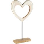 Dekoratief | Deco hart op voet, wit/naturel, hout/email, 20x6x37cm | A258247 Dekoratief | Deco hart op voet, wit/naturel, hout/email, 20x6x37cm | A258247