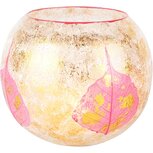 Dekoratief | Theelichthouder 'Crackled Gold', roze, glas, 8x8x6cm | A258267 Dekoratief | Theelichthouder 'Crackled Gold', roze, glas, 8x8x6cm | A258267
