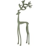 Dekoratief | Deco hert staand, groen, aluminium, 27x10x54cm | A258272 Dekoratief | Deco hert staand, groen, aluminium, 27x10x54cm | A258272