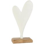 Dekoratief | Deco hart op voet, wit, aluminium/hout, 11x5x21cm | A258277 Dekoratief | Deco hart op voet, wit, aluminium/hout, 11x5x21cm | A258277