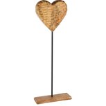 Dekoratief | Deco hart op voet, naturel/zwart, hout, 15x10x46cm | A258278 Dekoratief | Deco hart op voet, naturel/zwart, hout, 15x10x46cm | A258278