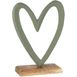 Dekoratief | Deco hart op voet, groen, aluminium/hout, 16x5x22cm | A258279 Dekoratief | Deco hart op voet, groen, aluminium/hout, 16x5x22cm | A258279