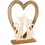 Dekoratief | Deco hart m/poezen, wit/naturel, aluminium/hout, 13x5x15cm | A258281 Dekoratief | Deco hart m/poezen, wit/naturel, aluminium/hout, 13x5x15cm | A258281