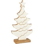 Dekoratief | Deco boompje op voet m/ster, wit/naturel, hout/email, 14x5x27cm | A258318 Dekoratief | Deco boompje op voet m/ster, wit/naturel, hout/email, 14x5x27cm | A258318