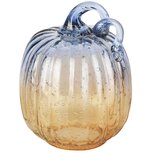 Dekoratief | Deco pompoen, blauw/oranje, glas, 11x11x14cm | A258334 Dekoratief | Deco pompoen, blauw/oranje, glas, 11x11x14cm | A258334