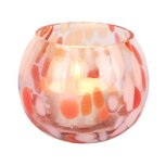 Dekoratief | Theelichthouder 'Blurred Red', rood/roze, glas, 8x8x7cm | A258342 Dekoratief | Theelichthouder 'Blurred Red', rood/roze, glas, 8x8x7cm | A258342