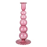 Dekoratief | Kaarsenhouder, paars/transparant, glas, 9x9x23cm | A258348 Dekoratief | Kaarsenhouder, paars/transparant, glas, 9x9x23cm | A258348