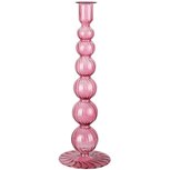 Dekoratief | Kaarsenhouder, paars/transparant, glas, 10x10x31cm | A258350 Dekoratief | Kaarsenhouder, paars/transparant, glas, 10x10x31cm | A258350