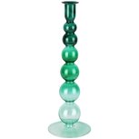 Dekoratief | Kaarsenhouder, groen/transparant, glas, 10x10x31cm | A258352 Dekoratief | Kaarsenhouder, groen/transparant, glas, 10x10x31cm | A258352