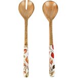 Dekoratief | Slabestek 'Leaf Life', naturel, hout, 28x6x3cm, set van 2 stuks | A258416 Dekoratief | Slabestek 'Leaf Life', naturel, hout, 28x6x3cm, set van 2 stuks | A258416