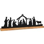 Dekoratief | Kerststalfiguren op voet, zwart/naturel, hout, 41x5x12cm | A258421 Dekoratief | Kerststalfiguren op voet, zwart/naturel, hout, 41x5x12cm | A258421