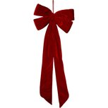 Dekoratief | Hanger strik, rood, fluweel, 25x57cm | A259005 Dekoratief | Hanger strik, rood, fluweel, 25x57cm | A259005