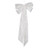 Dekoratief | Hanger strik, wit, fluweel, 25x57cm | A259006 Dekoratief | Hanger strik, wit, fluweel, 25x57cm | A259006