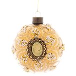 Dekoratief | Hanger bal m/steentjes, goud, glas, 10x10x10cm | A259013 Dekoratief | Hanger bal m/steentjes, goud, glas, 10x10x10cm | A259013