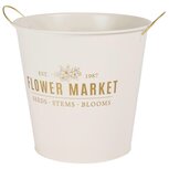 Dekoratief | Bloempot m/handvaten 'Flower Market', wit, metaal, 19x19x16cm | A259025 Dekoratief | Bloempot m/handvaten 'Flower Market', wit, metaal, 19x19x16cm | A259025