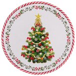 Dekoratief | Deco schaal 'Christmas Tree', rood/wit, PVC, 33x33cm | A259030 Dekoratief | Deco schaal 'Christmas Tree', rood/wit, PVC, 33x33cm | A259030