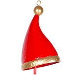 Dekoratief | Hanger kerstmuts m/bel, rood/goud, metaal, 17x11x26cm | A259033 Dekoratief | Hanger kerstmuts m/bel, rood/goud, metaal, 17x11x26cm | A259033