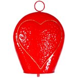 Dekoratief | Hanger bel m/hart, rood/goud, metaal, 16x6x22cm | A259034 Dekoratief | Hanger bel m/hart, rood/goud, metaal, 16x6x22cm | A259034