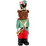 Dekoratief | Soldaat beer staand, groen/rood/bruin, resina, 33cm | A259047 Dekoratief | Soldaat beer staand, groen/rood/bruin, resina, 33cm | A259047