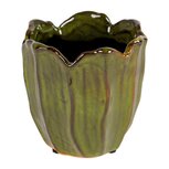 Dekoratief | Bloempot, groen, keramiek, 11x11x11cm | A259053 Dekoratief | Bloempot, groen, keramiek, 11x11x11cm | A259053