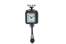 Wandklok hert sierlijke pendule klok 1x AA grijs roest bruin 52x15,5 cm metaal | 813255 | Countryfield Wandklok hert sierlijke pendule klok 1x AA grijs roest bruin 52x15,5 cm metaal | 813255 | Countryfield