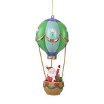 Clayre & Eef | Decoratie hanger Kerstman in Luchtballon Groen Blauw ø 8x18 cm | 6PR5613 Clayre & Eef | Decoratie hanger Kerstman in Luchtballon Groen Blauw ø 8x18 cm | 6PR5613