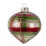 Clayre & Eef | Kerstbal Rood Goudkleurig ø 8x8 cm | 6GL5179 Clayre & Eef | Kerstbal Rood Goudkleurig ø 8x8 cm | 6GL5179