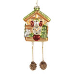 Clayre & Eef | Kersthanger Bruin Groen 7x4x10/17 cm | 6GL5265 Clayre & Eef | Kersthanger Bruin Groen 7x4x10/17 cm | 6GL5265
