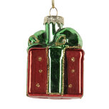 Clayre & Eef | Kersthanger Rood Groen 4x4x6 cm | 6GL5300