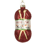 Clayre & Eef | Kersthanger Rood Wit Ø 5x10 cm | 6GL5306