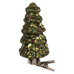 Clayre & Eef | Knijper kerstornament Kerstboom Groen ø 4x9 cm | 6GL5318 Clayre & Eef | Knijper kerstornament Kerstboom Groen ø 4x9 cm | 6GL5318