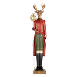 Clayre & Eef | Decoratie Rendier Bruin Rood 17x18x81 cm | 5PR0190 Clayre & Eef | Decoratie Rendier Bruin Rood 17x18x81 cm | 5PR0190