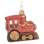 Clayre & Eef | Decoratie Hanger Locomotief Rood Goudkleurig 9x5x9 cm | 66087 Clayre & Eef | Decoratie Hanger Locomotief Rood Goudkleurig 9x5x9 cm | 66087