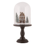 Clayre & Eef | Glazen Stolp met decoratie LED Bruin ø 17x36 cm / 2xAAA | 6GL5190 Clayre & Eef | Glazen Stolp met decoratie LED Bruin ø 17x36 cm / 2xAAA | 6GL5190
