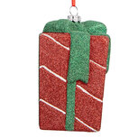 Clayre & Eef | Decoratie hanger Cadeautje Rood Groen 8x8x11 cm | 66095 Clayre & Eef | Decoratie hanger Cadeautje Rood Groen 8x8x11 cm | 66095
