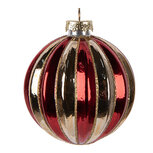 Clayre & Eef | Kerstbal Goudkleurig Rood ø 8x8 cm | 6GL5135 Clayre & Eef | Kerstbal Goudkleurig Rood ø 8x8 cm | 6GL5135