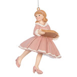 Clayre & Eef | Decoratie hanger Ballerina Roze Beige 7x7x11 cm | 6PR5303 Clayre & Eef | Decoratie hanger Ballerina Roze Beige 7x7x11 cm | 6PR5303