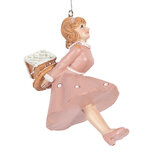 Clayre & Eef | Decoratie hanger Ballerina Roze Beige 6x6x10 cm | 6PR5304 Clayre & Eef | Decoratie hanger Ballerina Roze Beige 6x6x10 cm | 6PR5304