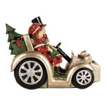 Clayre & Eef | Decoratie Kinderen in auto Goudkleurig Rood 22x14x16 cm | 6PR5675 Clayre & Eef | Decoratie Kinderen in auto Goudkleurig Rood 22x14x16 cm | 6PR5675