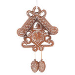Clayre & Eef | Decoratie hanger huisje Bruin Wit 12x2x18 cm | 6PR5315 Clayre & Eef | Decoratie hanger huisje Bruin Wit 12x2x18 cm | 6PR5315